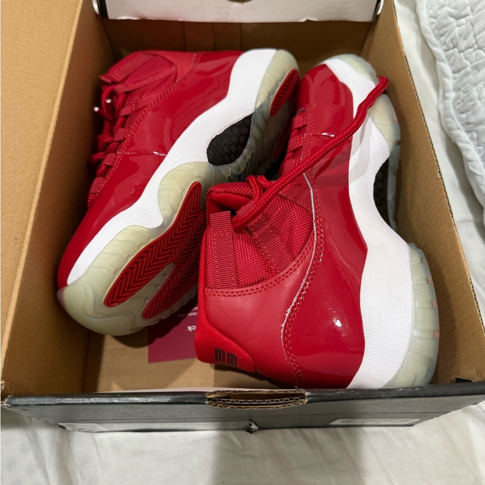 Jordan Kids Red and White Sneakers